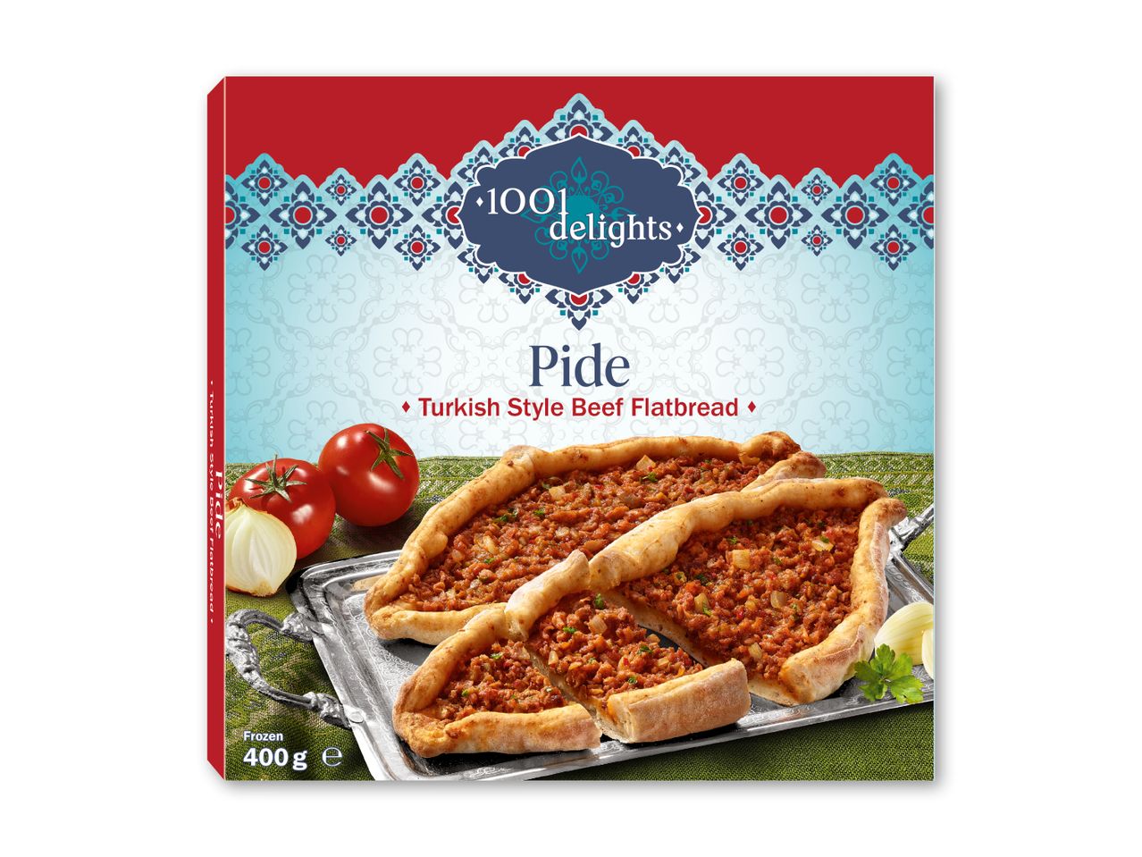 Pide tyrkisk oksekødsfladbrød, frossen, 400g