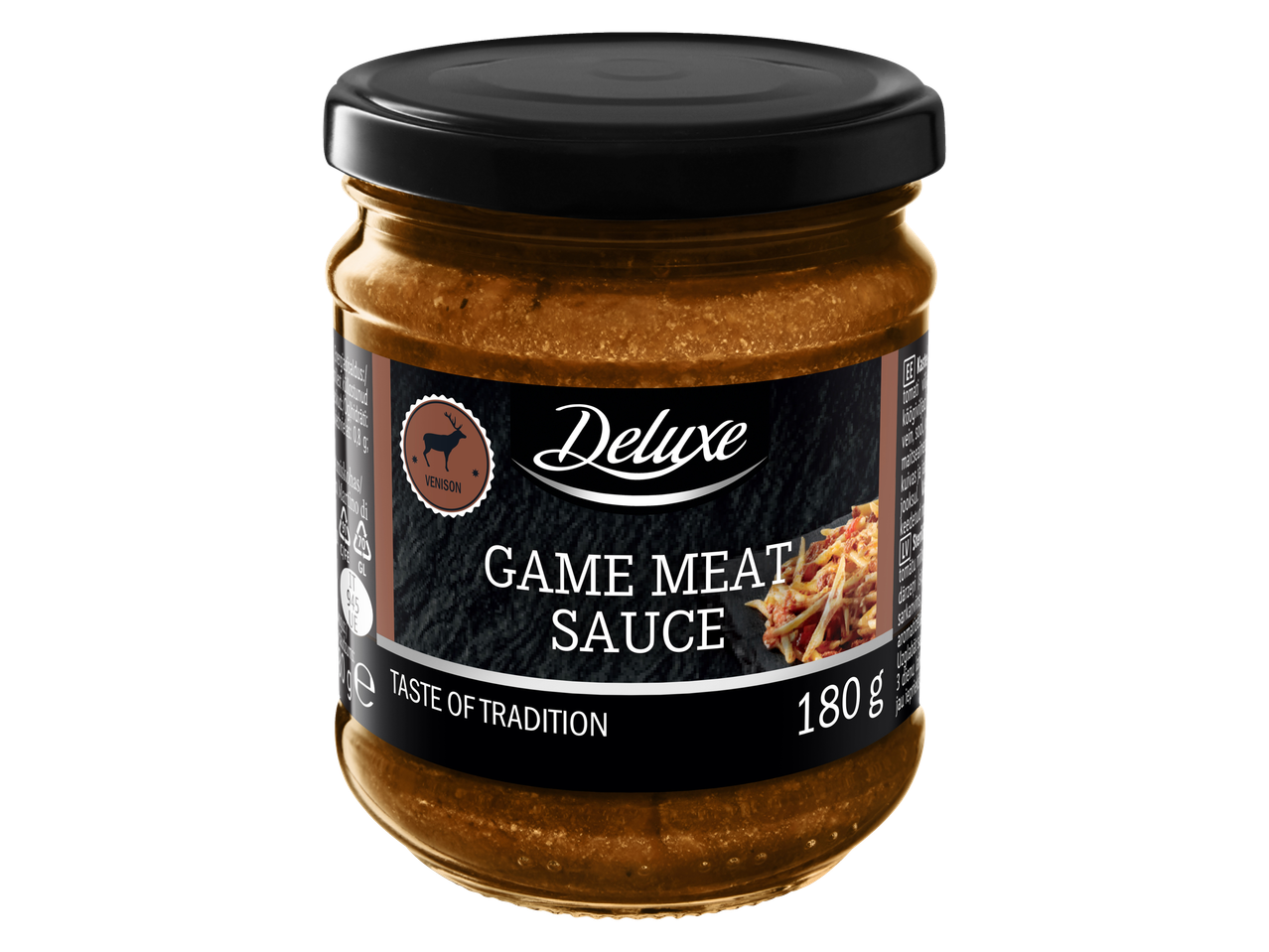 Deluxe medījuma gaļas mērce ar brieža gaļu, 180 g