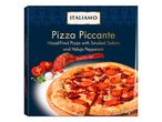 Pizza Piccante Italamo : pizza au feu de bois avec salami fumé et pepperoni Nduja, style napolitain.