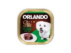 Orlando Pate dog food with game and beef.