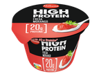 Iogurte de morango Milbona High Protein com 20g de proteína, com Nutri-Score A/B/C/D/E.