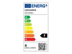 LEDVANCE AC55981 energiacímke, F energiaosztályú besorolással és 8 kWh/1000h fogyasztással.