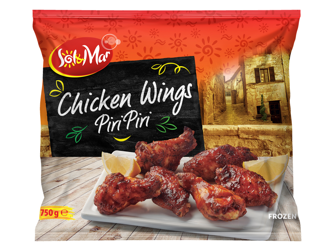 Sol&Mar diepvries kippenvleugels met piri-piri saus.