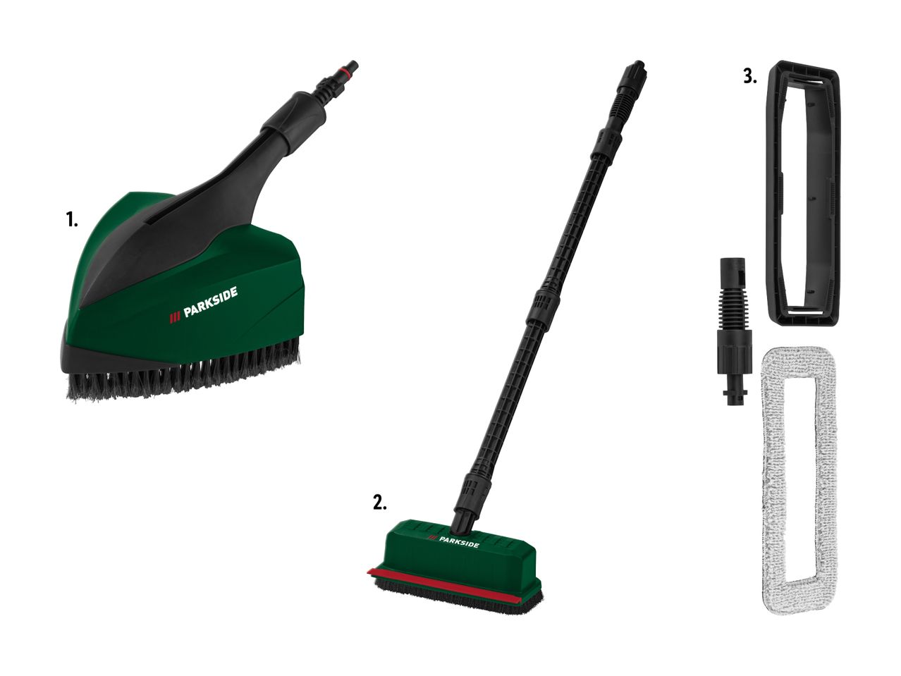 Kärcher Dampfreiniger mit Zubehör für Boden- und Flächenreinigung.