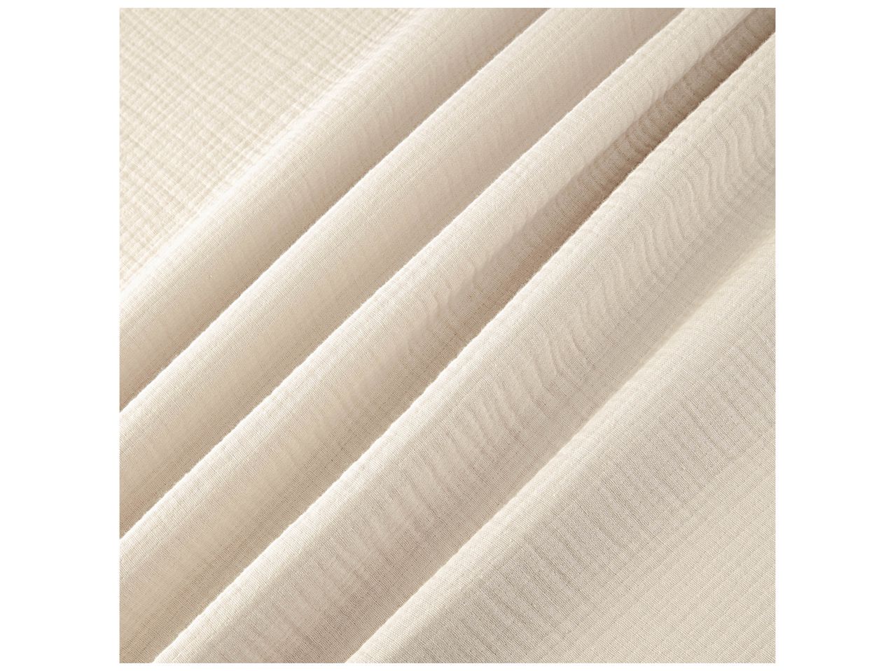 Tissu plissé de couleur beige clair avec une texture subtile.