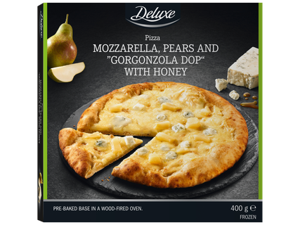 Pica su mocarela, kriaušėmis ir sūriu „Gorgonzola“