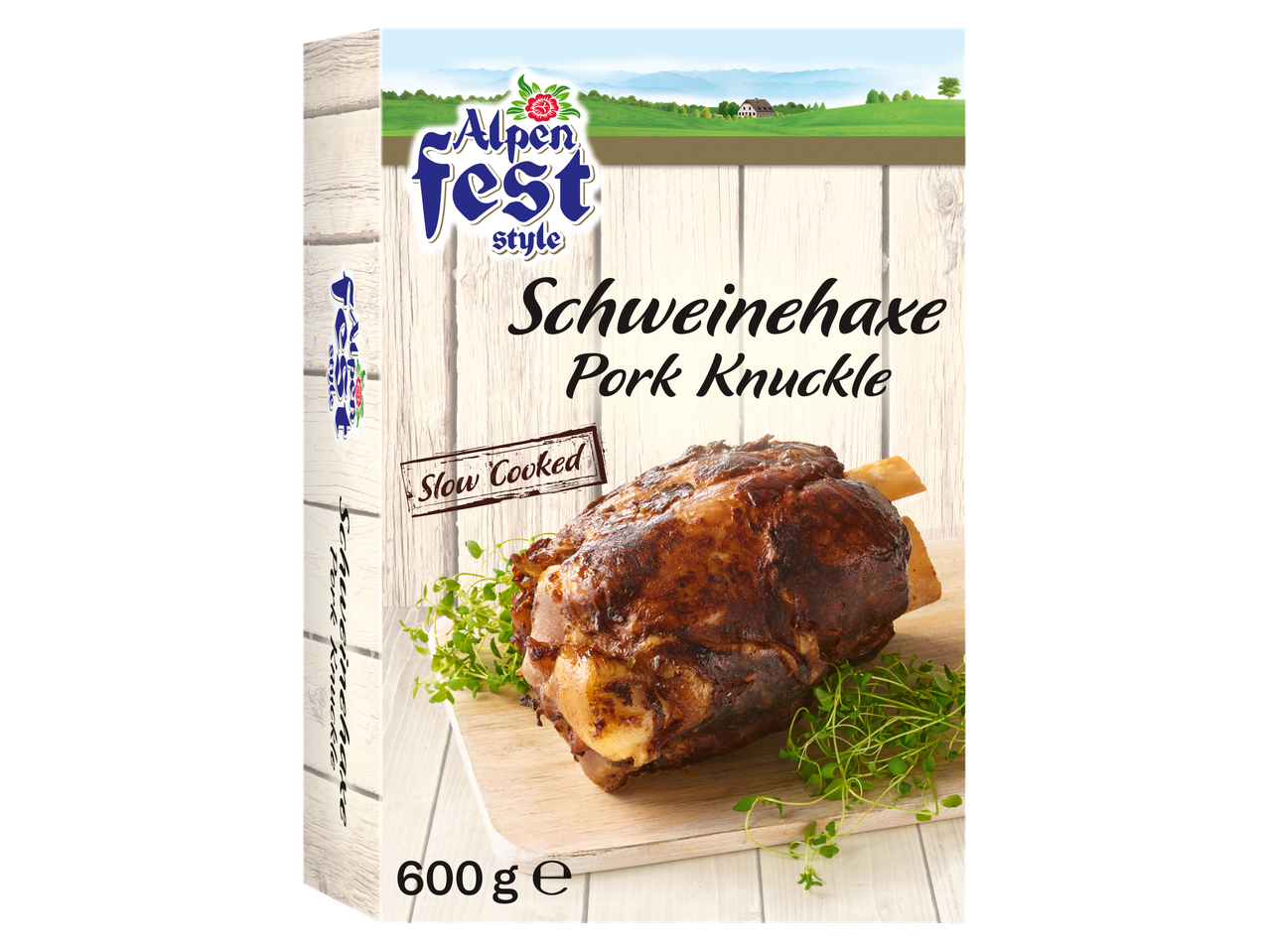 Alpen Fest varkenshaas, langzaam gegaard, 600 g.