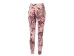 Leggings desportivas femininas CRIVIT com um padrão abstrato rosa e roxo.