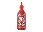 Bouteille de sauce Sriracha Super Hot Chilli Sauce, marque Flying Goose.