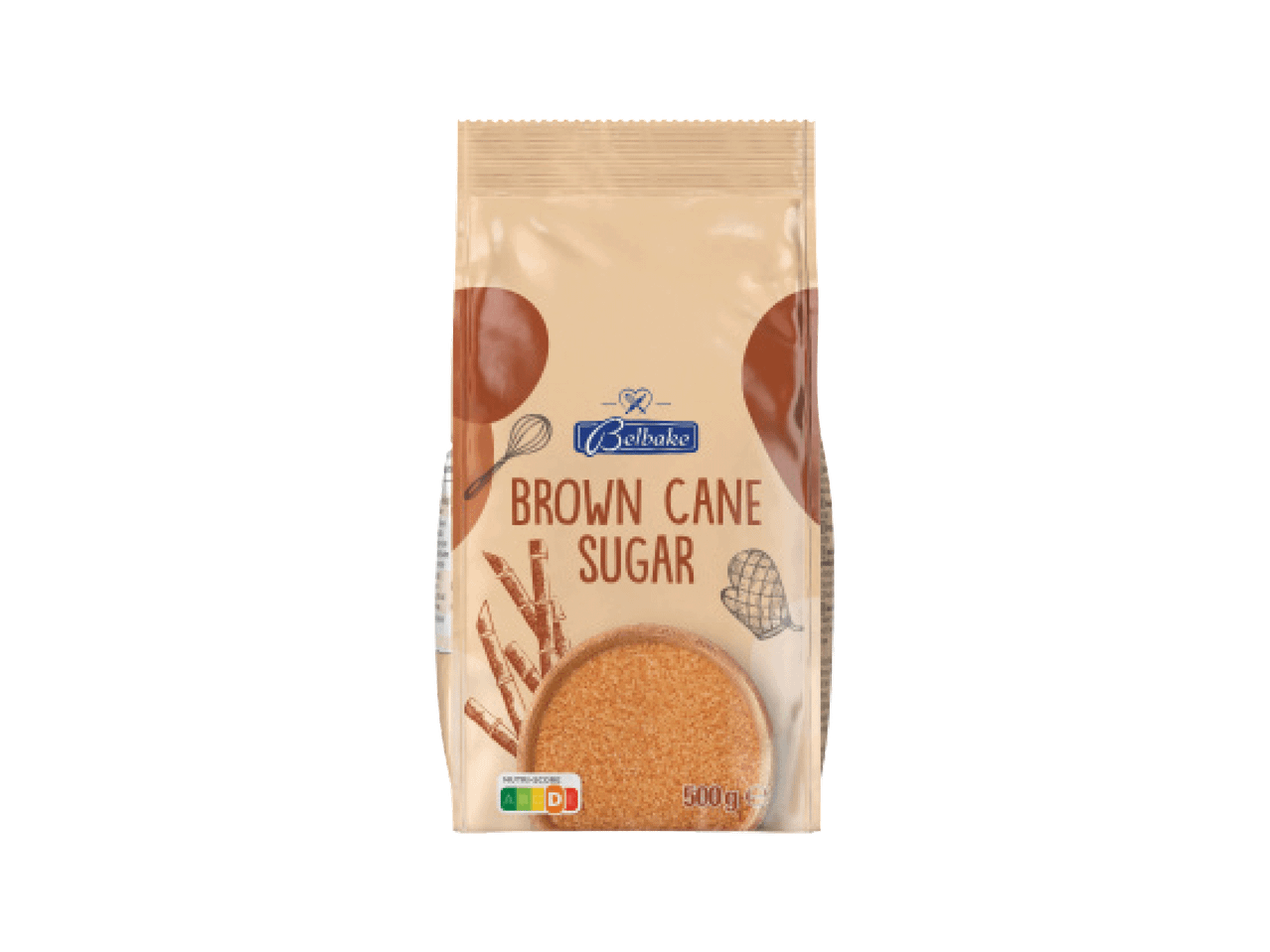 Belbake rudasis cukranendrių cukrus 500 g pakuotė