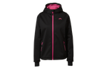 lupilu® kinder softshell jas zwart met roze rits en details.