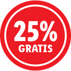 f 25% gratis