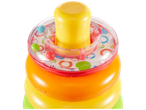 Colorful baby stacking toy with rings and beads, Fisher-Price brand.