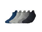 Five pairs of ankle socks in blue, light grey, medium grey, dark grey, and black, with size 35-38 visible.