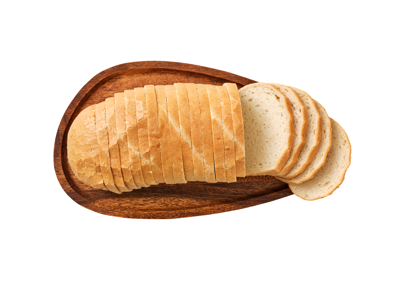 Viilutatud leivapäts puidust laual.