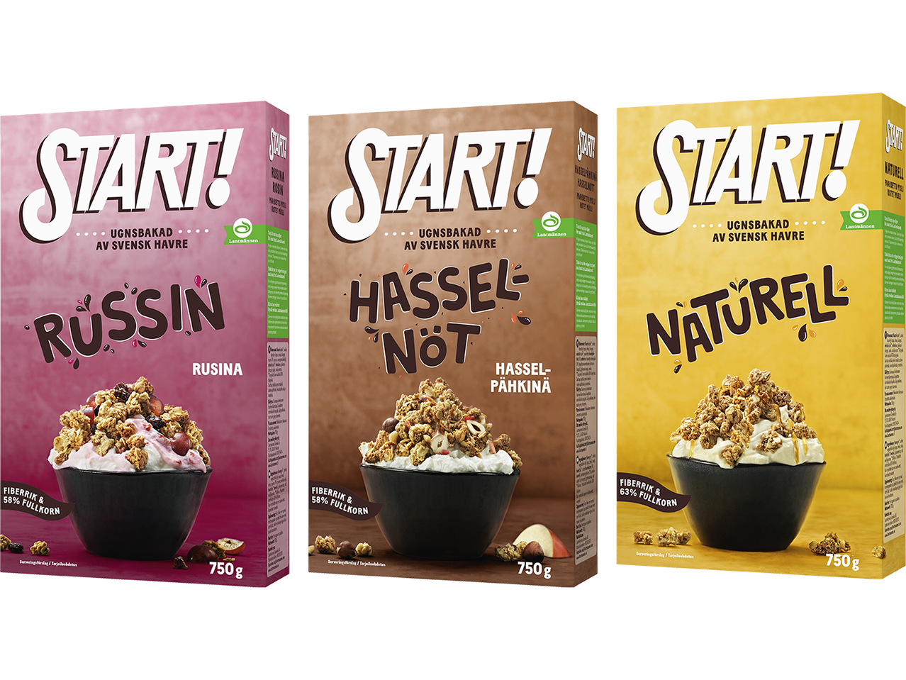 Start! müsli: russin, hasselnötter, naturell.