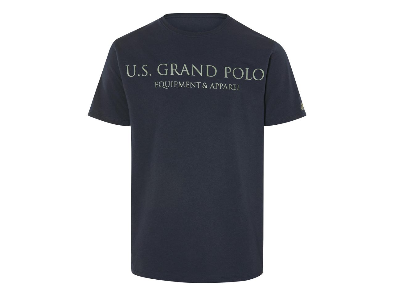 Sötétkék U.S. Grand Polo márkájú póló hátulnézet.