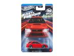 Red toy car in packaging, part of a 'Dream Lineup' series, celebrating 25 years of 'Fast & Furious'.