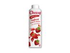 Cheasy 0,1% fedt yoghurt med jordbær og rabarber uden tilsat sukker.