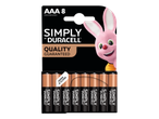 Een verpakking met 8 AAA-batterijen.