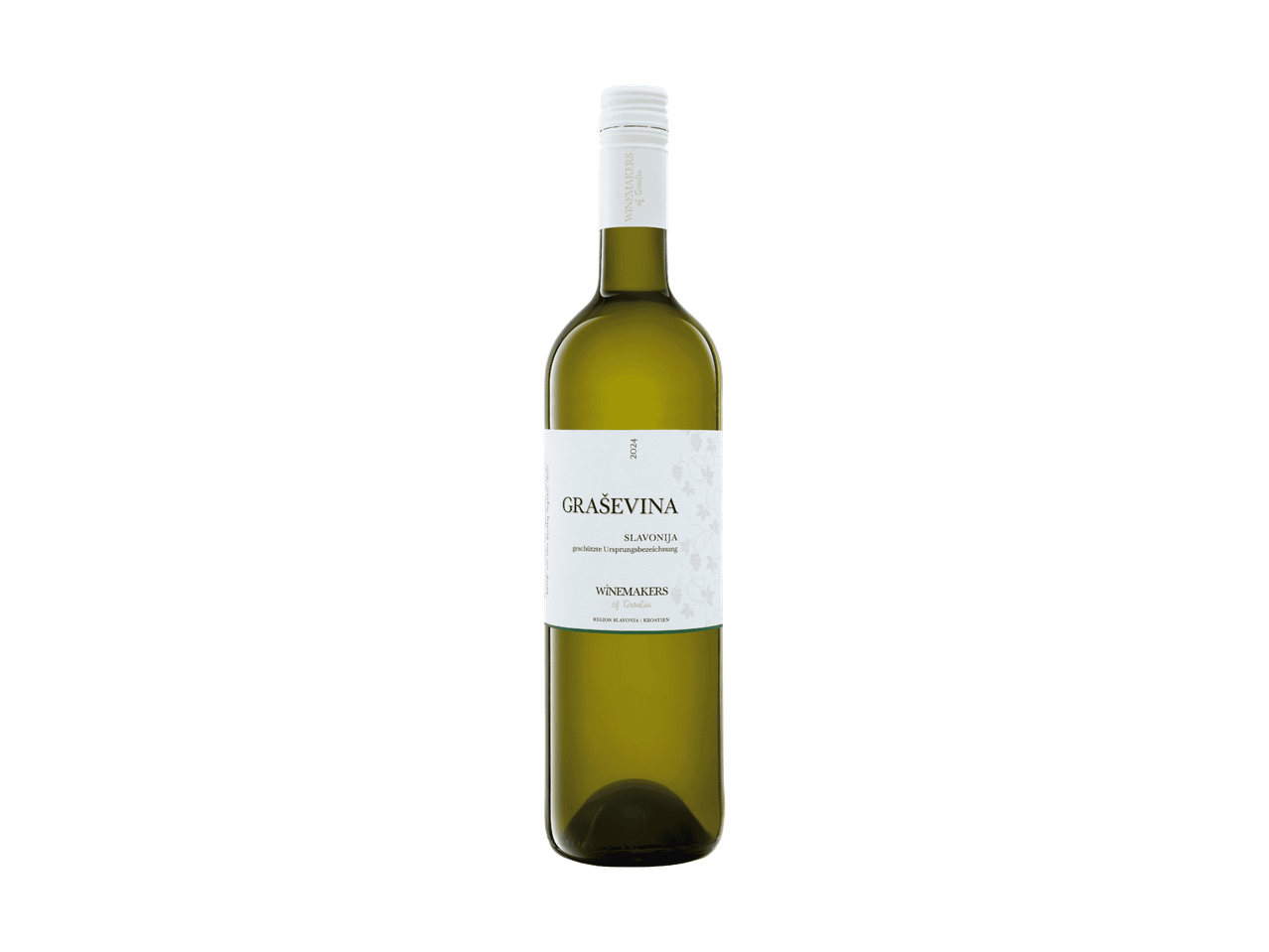 Eine Flasche Graševina Wein von Winemakers of Croatia.