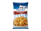 Bag of Gyros Flavour Crisps with a Greek village scene and a bowl of crisps.