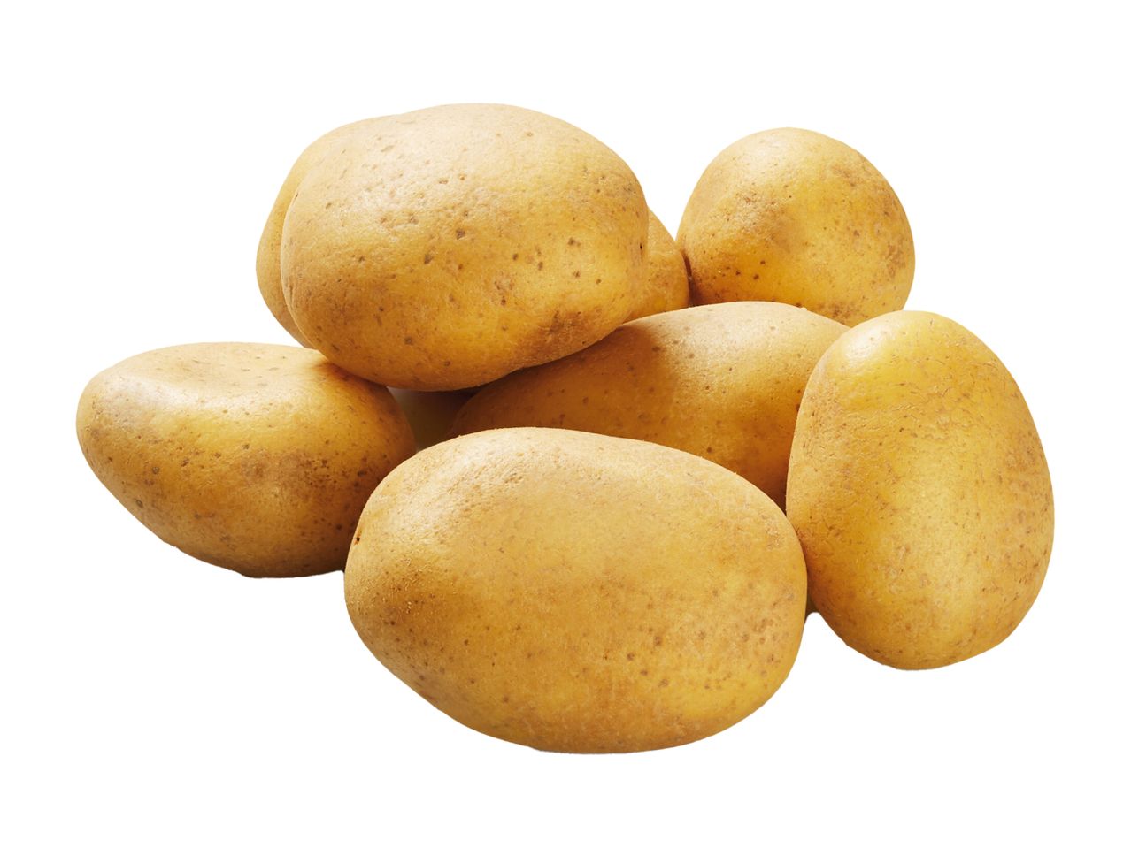 A pile of yellow potatoes.