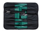 Car trim removal tool set in a black storage pouch