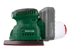 Cordless multi-sander with battery and dust collection box