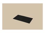 Black rectangular doormat on a beige background