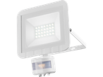 White LED floodlight with motion sensor.