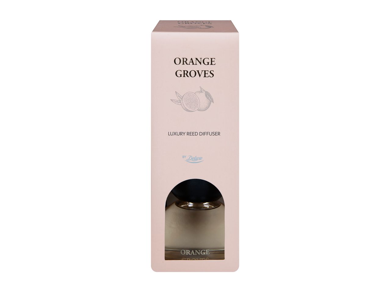 Deluxe Orange Groves luxury reed diffuser: citrus scent.