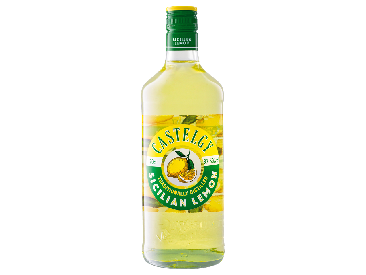 Garrafa de licor de limão siciliano Castelgy.