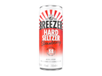 Blikje hard seltzer met aardbeiensmaak, 58 calorieën per blikje, 4% alcohol.