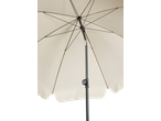 Sonnenschirm LIVARNO, vista interna de chapéu de sol bege com estrutura escura