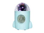 Despertador infantil TRONIC em forma de foguete com projetor de estrelas e display digital.