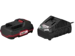 A black and red PARKSIDE PERFORMANCE® battery and charger.