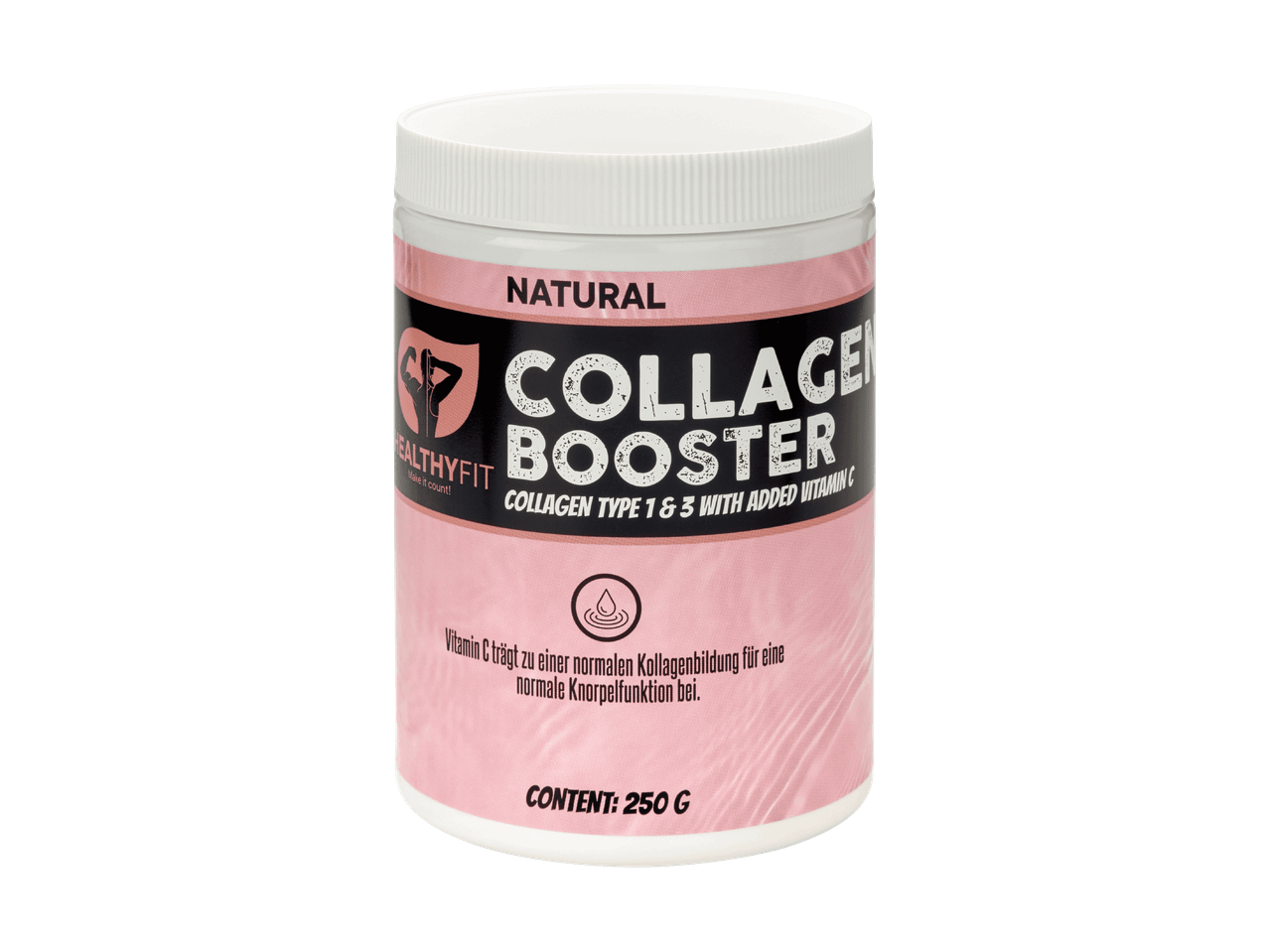 Kollagen-Booster-Pulver mit Vitamin C, 250 g.