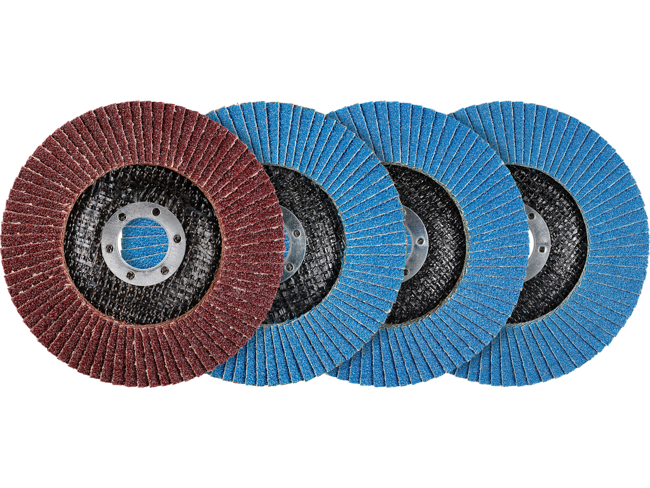 Αξεσουάρ Parkside® για γωνιακό τροχό: κόκκινοι και μπλε δίσκοι λείανσης.