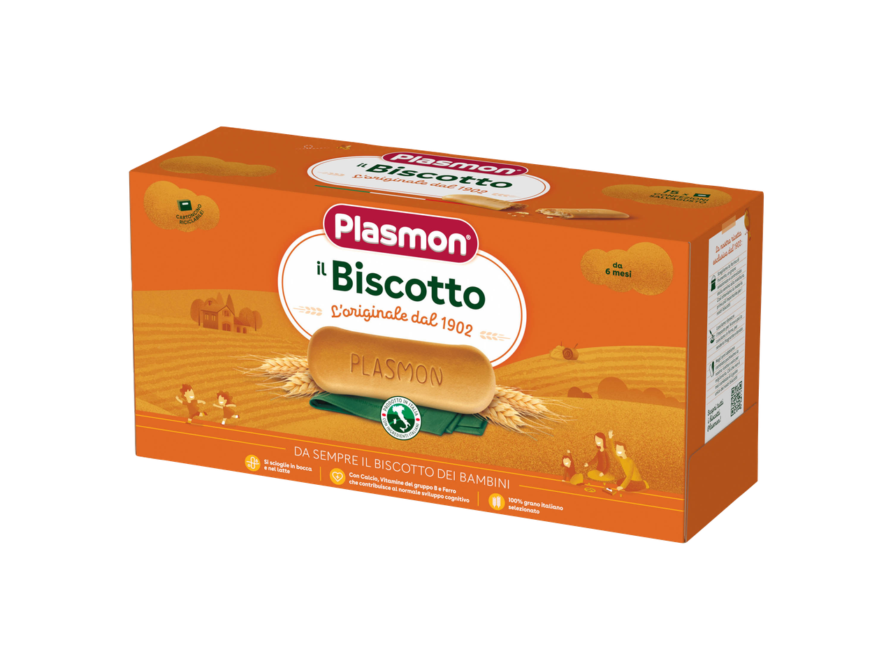 Scatola di biscotti Plasmon Biscotto Integrale al Miele.