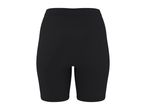 Black ribbed cycling shorts with a high waist.
