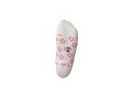Meia sapatilha para criança com padrão floral rosa