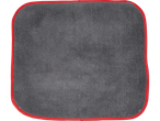 ULTIMATE SPEED® Car Cleaning Assortment: Grey microfiber cloth with red trim.