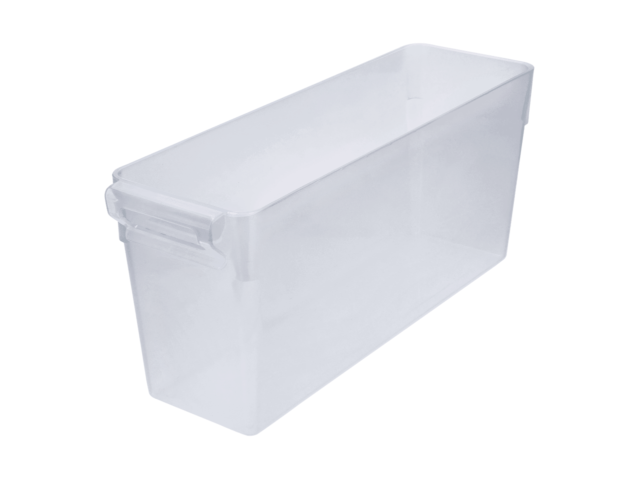Boîte de rangement rectangulaire transparente en plastique avec poignée
