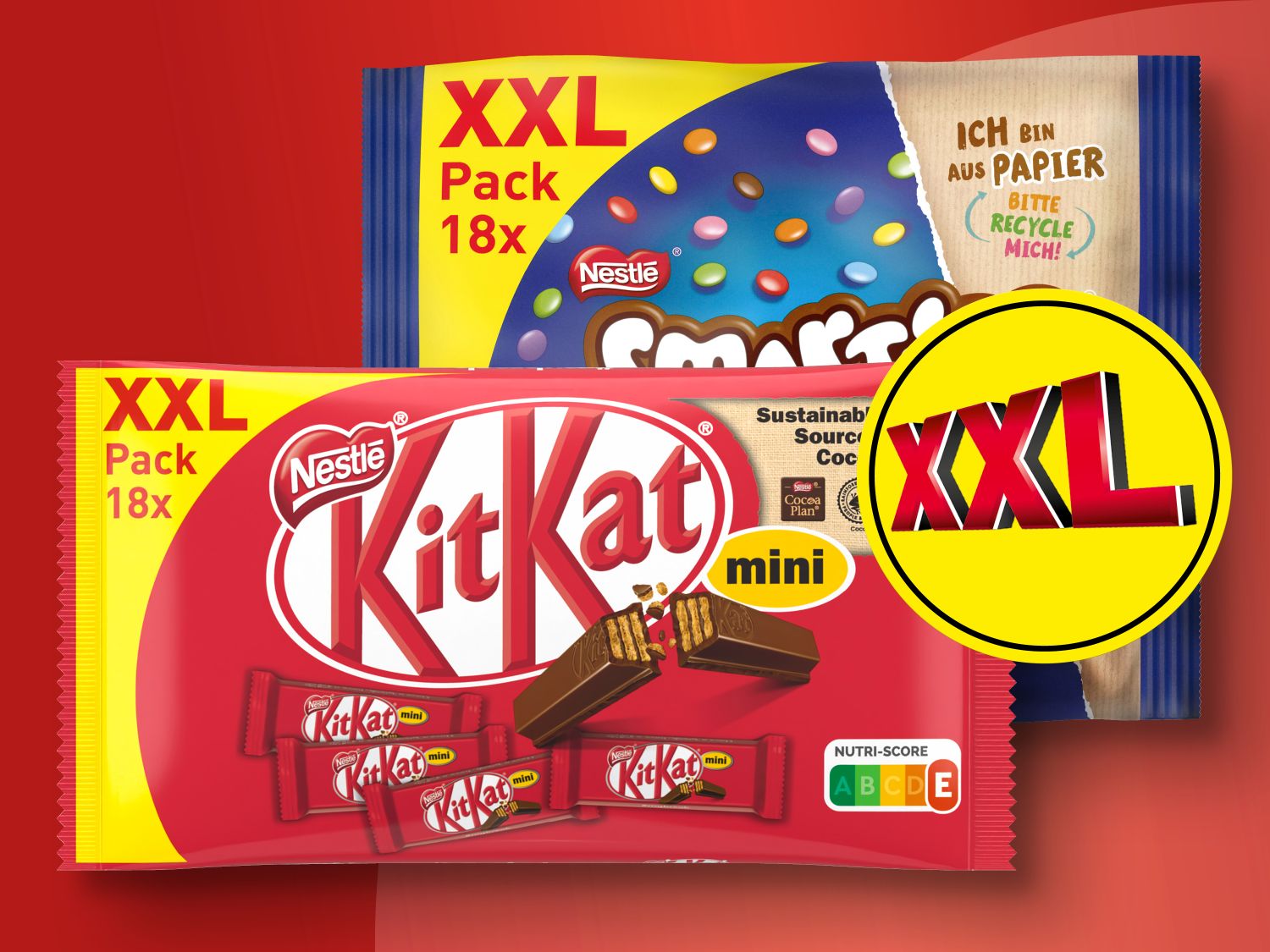 Pack XXL Nestlé Lidl Mini KitKat/Smarties Deutschland -
