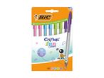 BIC Cristal Fun pens in assorted pastel colors.