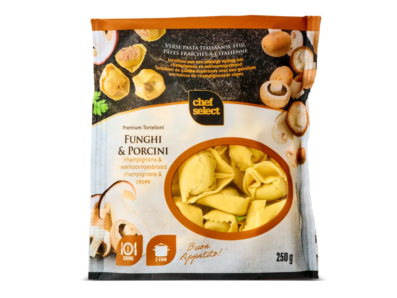 Chef Select tortelloni met champignons en porcini.