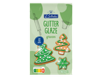 Belbake mirdzošā glazūra zaļa, tikai pievienojiet ūdeni, ar dekorētiem Ziemassvētku cepumiem, 80g.