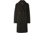 Cappotto lungo nero in pile con bottoni