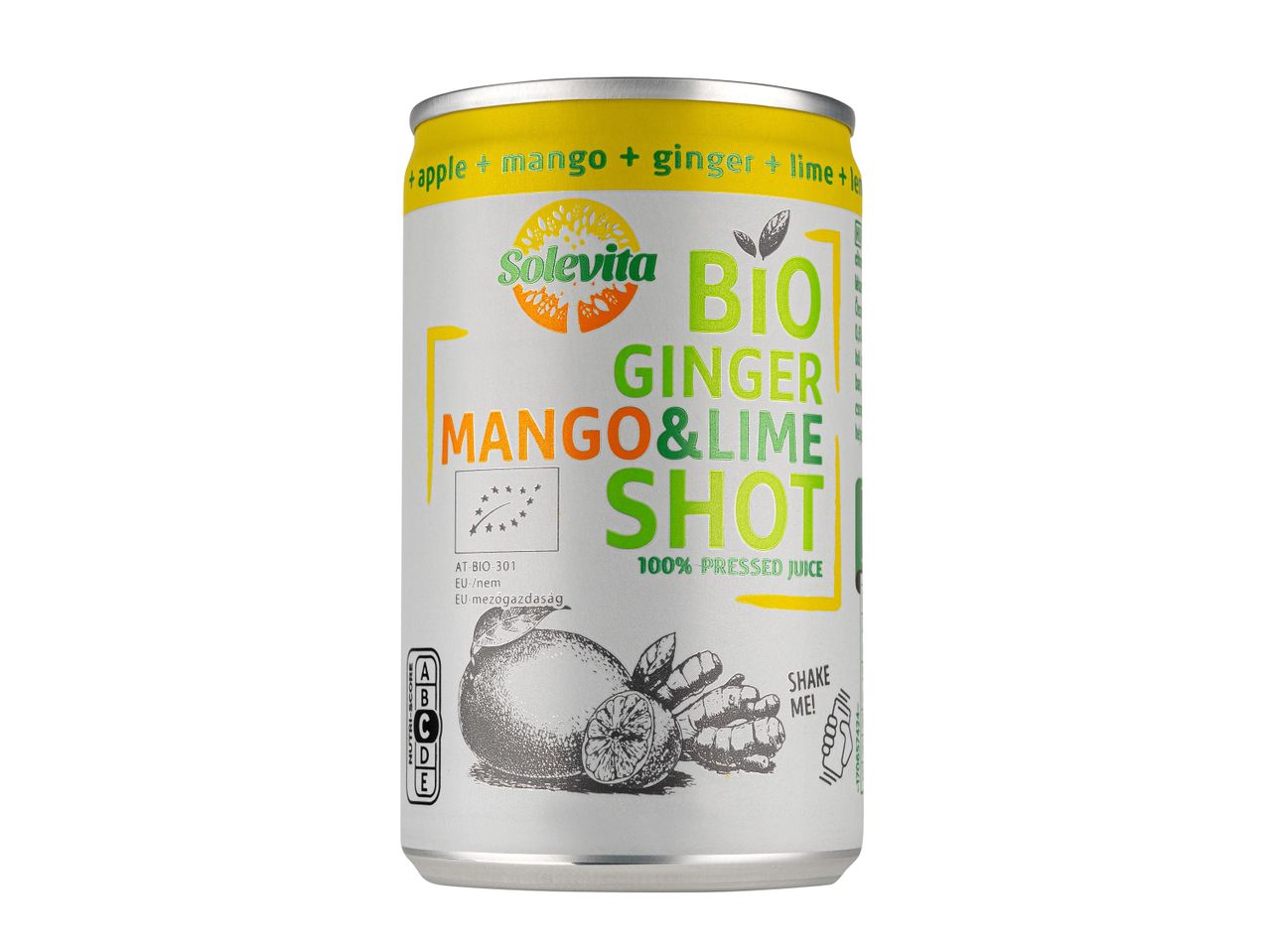 Solevita bio shot: mangó, gyömbér és lime.